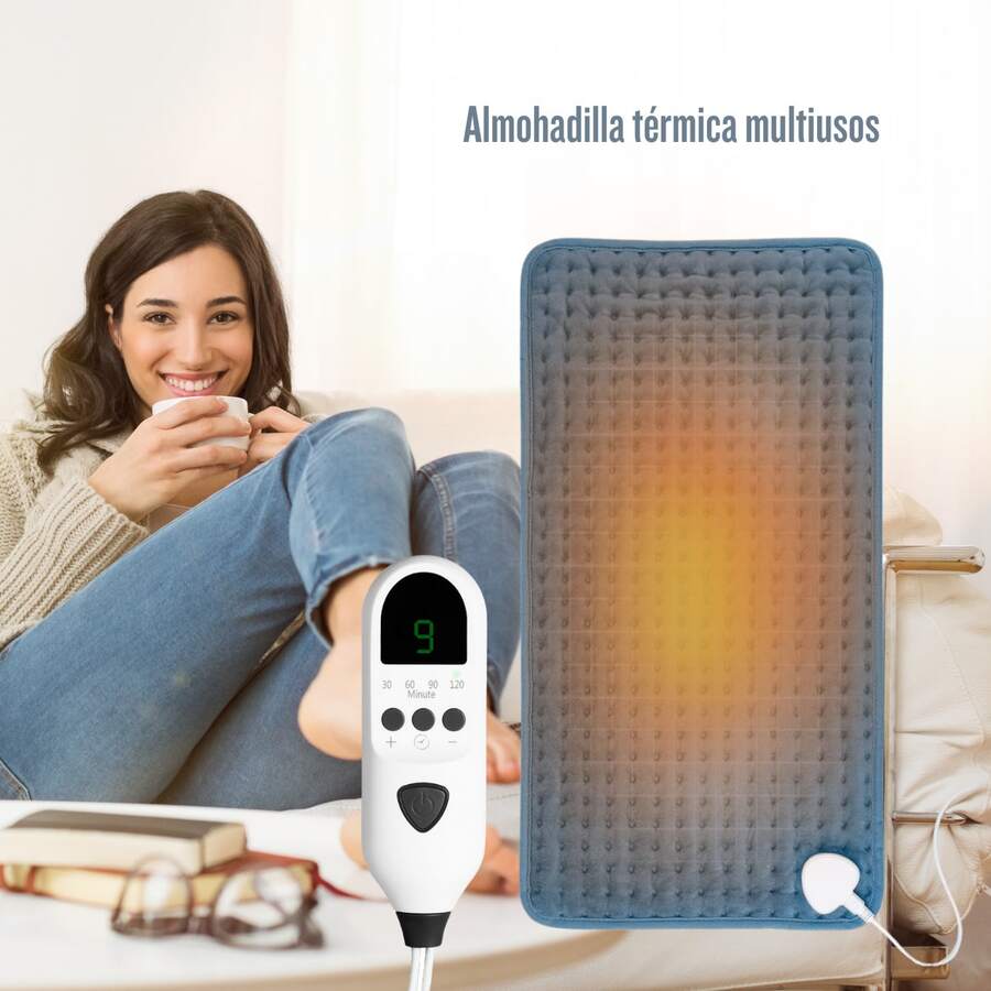 Multifunctional Heating Pad, Fast Heating, Sustained Constant Temperature, Machine Washable. - Blue - View 1