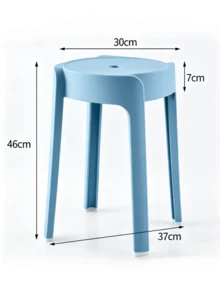 5 piezas de taburetes redondos de plástico grueso multicolor, apilables para almacenamiento, taburetes altos duraderos y antideslizantes para mesas de comedor del hogar, entrada para cambiar zapatos y uso en el baño. - Multicolor - Ver 15