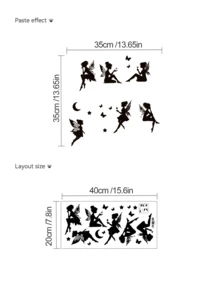 1 Set (6 Stücke) Schwarze Silhouette Feen Schalter Wandaufkleber, PVC selbstklebend abnehmbare Aufkleber mit Schmetterling, Stern, Mondsichel Magie Elementen, Prinzessin Schlafzimmer Steckdosenblende, INS verträumter Märchenstil Mietwohnung Renovierung DIY Wanddekoration - Wandaufkleber - Übersicht 9