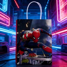 Marvel 1套/10個，超級遊戲蜘蛛人及其好友禮物袋，卡通主題糖果袋，派對與節日生日裝飾袋，蜘蛛人特色商品 - 可愛派對禮物袋，適合生日活動（隨機款式） - 查看 2