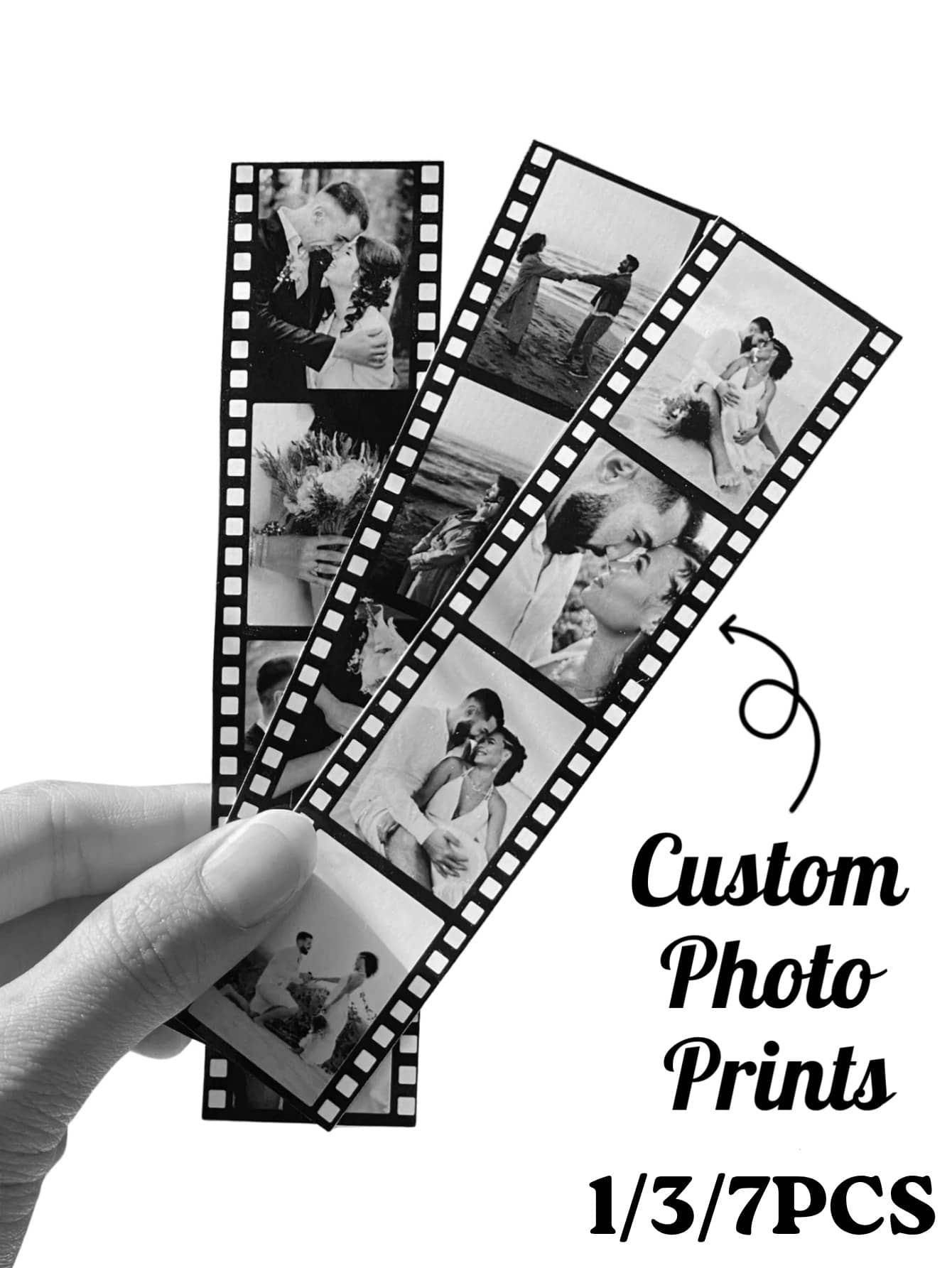 Custom Photo Film, Personalized Photo Booth Photo Strip Frame, Wedding Photo Booth Card, Gift For Him/Her, Instant Framed Love Story Artwork - Multicolor (Christmas Style) - View 1