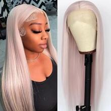 websterwigs Pink Mix Grey Long Silky Straight Synthetic Wig With Highlights Free Part 13X4 Lace Front Wigs For Women Daily Use Cosplay Party, Halloween - Multicolor - View 15
