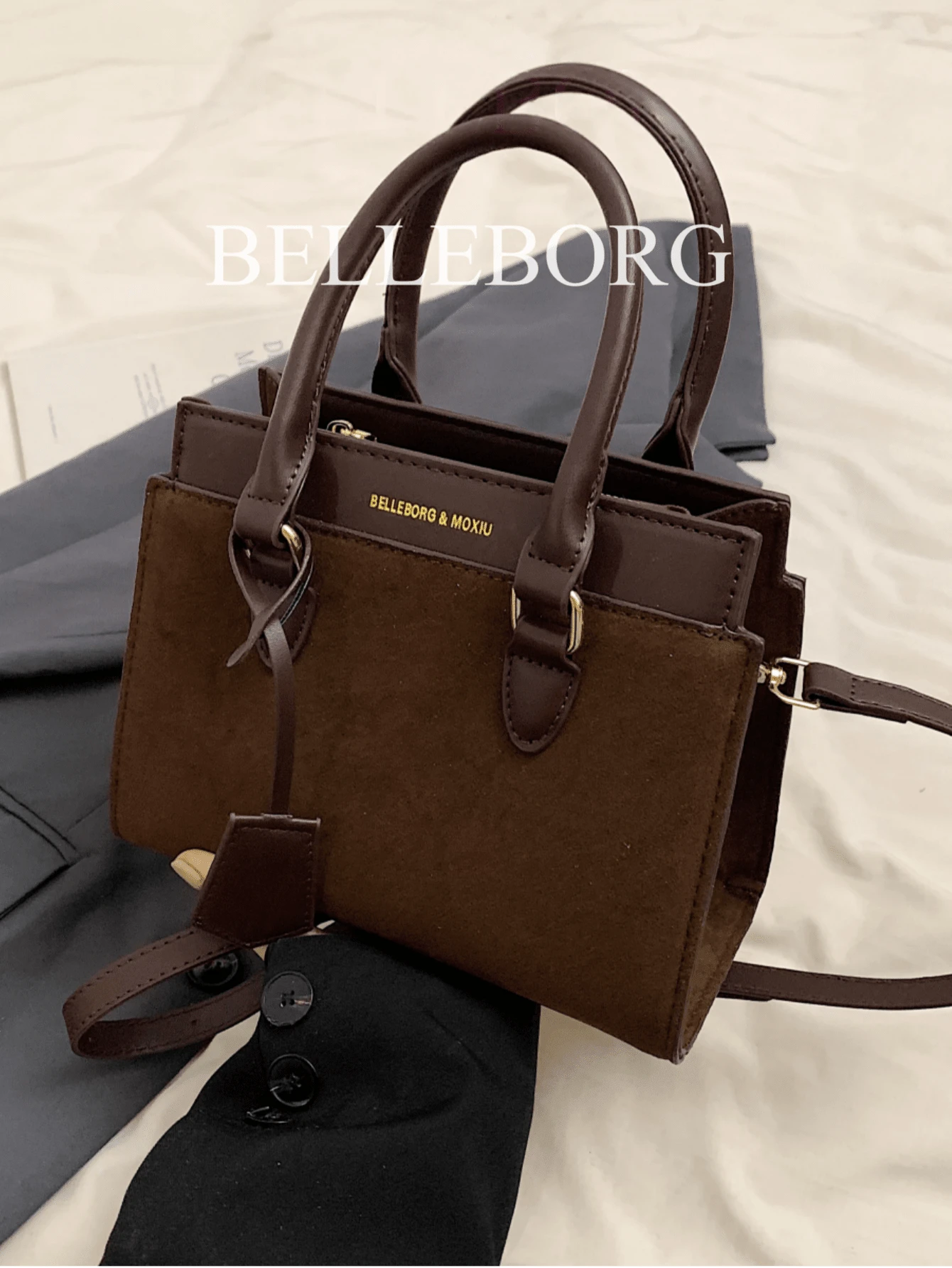 BELLEBORG Bolso de mano y bolso de hombro estampado para mujer, minimalista y práctico multifuncional