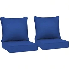 Outdoor Chair Cushions Set Of 4, Fade Resistant, 24 X 24 In Deep Seat, Patio Cushions For Chair, Sofa, And Outdoor Furniture, Navy Blue - Navy Blue - View 14