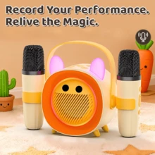Reletech Portable Bluetooth Karaoke Speaker With Dual Wireless Microphones, Interactive Sound Effects & Built-In Recording, Mini Karaoke Machine For Home Party Indoor Entertainment - View 4