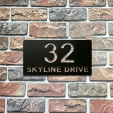 4 Size Options! Personalized Modern House Number Plate, Square Metal Address Letter Sign, Customized Metal Address Plaque, Reflective Outdoor Address Sign, Housewarming Gift - Black - View 5