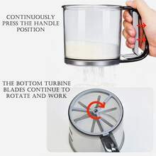 1pc Press Rây bột tự động Rây bột cầm tay bán tự động Dụng cụ nướng Rây bột bánh ép tay Rây lọc - Nhiều màu - Xem 5