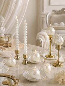 1pc White Pearl Style Scented Candle, Elegant European Decor Candle, Suitable For Wedding Decoration, Candle Favor, Bridesmaid Gift, Romantic Dinner, Home Decor, Room Decor, Women's Gift - Pearl - View 10