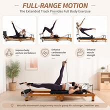 Pilates Reformer Bed For Home Gym, Adjustable Resistance Core Training Machine For Stretching, Yoga & Full Body Exercise - Multicolor - View 2