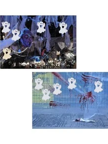 10/20 piezas Decoraciones colgantes de Halloween, adornos de fantasmas de madera en blanco, adecuados para pintura DIY, decoración del hogar para fiestas de Halloween, adecuados para interiores, exteriores, jardín, césped, fiesta, regalo portátil de vacaciones, suministros para fiestas de terror en el hogar - Decoraciones de madera hechas en casa - Ver 7