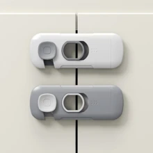 2 Pcs Universal Safety Locks, 360-Degree Rotatable Heavy-Duty Childproof Lock, For Cabinets Single Door Refrigerator Freezer, Easy To Install - Multicolor - View 2