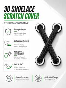 Universal 3D Shoelace Style Car Sticker, Scratch Cover Decorative Decal, Self-Adhesive Modified Body Graphic Accessory For Automobile, Motorcycle And Electric Scooter Exterior Refit - A - View 6