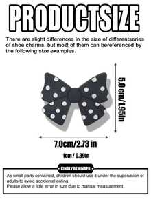 7 PCS Heart Bow Flower Letter Accessories For Clogs Decoration - Black - View 5