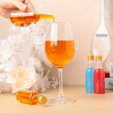 5pcs/10pcs/32pcs/48pcs/56pcs/60pcs/100pcs/120pcs-25ml Mini Liquor Bottle Set, Mini Empty Plastic Liquor Bottles, Sealed Liquor Bottles With Caps, Mini Wine Bottles, Bar Party Supplies, Suitable For Thanksgiving, Halloween And Christmas, Durable, Can Be Used To Hold Juice, Sauce, Coffee, Etc. (Includes 1 Funnel) - 25ml/0.85oz - View 5