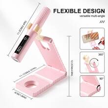 GANLAIX 便攜式迷你 LED 美甲燈,UV LED 美甲烘乾燈,免手持桌面式 UV LED 美甲燈附支架,適合旅行與居家美甲,粉色/白色 - 彩色 - 查看 7