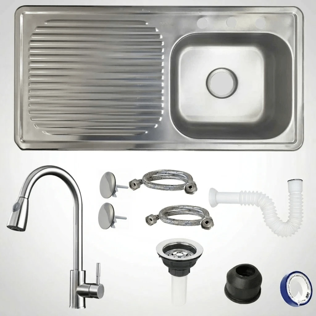 Kitchen Sinks - Silver/Left Drainer - View 1