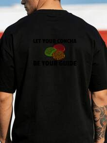 Camiseta de hombre con diseño de Concha Pan De Dulce -% 180Gsm, camiseta vintage negra con el eslogan Que tu Concha sea tu guía y un colorido diseño geométrico de semillas de Concha, c - Blanco - Ver 8