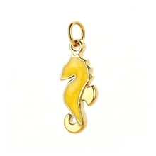 1pc Gold Seahorse Pendant Colorful Seahorse Shaped Charm Accessory Suitable For Necklace Bracelet Earrings Decoration Versatile Fashion - Multicolor - View 4