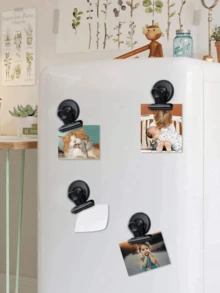 10pcs/5pcs/3pcs/1pc Magnetic Clips, Magnetic Photo Clips, Black Metal Magnetic Clips, Round Fridge Magnets, Can Be Used To Decorate Refrigerator And Fix Photos, Messages Or Notes, Can Be Firmly Adsorbed On Refrigerator, Whiteboard And Hanging Board And Other Iron Surfaces, Easy To Use, Keep Items Organized, Very Suitable For Valentine's Day, Anniversary And Back To School Season. - Multiple Styles - View 4