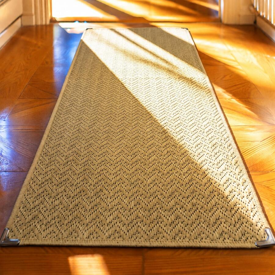 Non-Slip Sisal Runner Rug For Kitchen, Hallway, Bedroom, 1.50m X 50cm - 米白色 - 查看 1