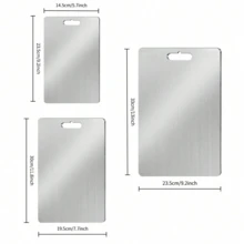3 Pcs Stainless Steel Cutting Boards, Suitable For Cutting Various Foods Such As Fish, Meat, Vegetables, Fruits And Cooked Dishes - View 4