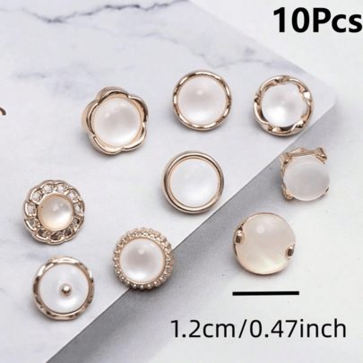10 chiếc cúc ngọc trai không đường may có thể điều chỉnh – dễ sử dụng, cúc thay thế thủ công có thể tháo rời với thiết kế đường khâu, ngăn chặn hiệu quả việc bị hở ngoài ý muốn, phù hợp để trang trí quần áo và các dự án DIY