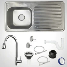 Kitchen Sinks - Silver/ Right Drainer - View 9