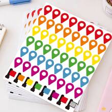 10pcs Colorful Position Labels Color-Coded Indicators Suitable For Camping, Travel, Craft Projects, Office Supplies, Scrapbooking, DIY Decoration PVC Self-Adhesive Stickers - Colored Location Labels - View 2