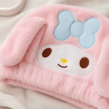 MINISO Sanrio My Melody 毛絨洗髮帽，超吸水毛巾包裹，返校日常洗浴必需品，舒適女性洗浴配件 - 淺粉色 - 查看 5
