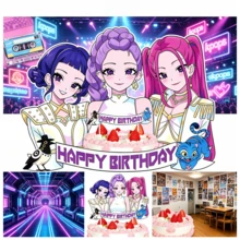 Demon-Hunting Character Cake Toppers,1pc K-POP Pattern Decor Picks, DIY Ornament For Birthday Party, Random Style - Multicolor - View 2
