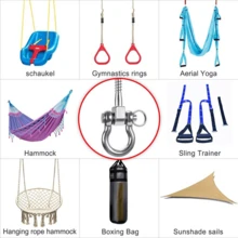 Set Of 2 Permanent Antirust 304 Stainless Steel Screw Bracket Heavy Duty 180° Swing Hangers, 1800LB Capacity Playground Yoga Hammock Rope Tire Web Chair Sandbag Punching Bag Porch Swing Sets - Silver - View 5