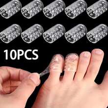 10pcs Breathable Protective Gear Set, Unisex Silicone Soft Material With Ventilation Holes, Anti-Slip Support, Suitable For Sports Shoes, High Heels, Prevent Toe, Finger Abrasion, Reusable And Easy To Clean - Clear - View 9