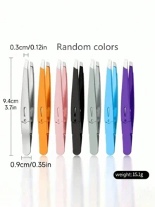 Inclined Tip Eyebrow Tweezers, Hair Removal Tweezers, Suitable For Fine And Soft Hair, Ingrown Hair, Debris And Blackheads. Beauty Care Tools, Suitable For Removing Hair From Eyebrows And Facial Areas. Ideal For Halloween And Christmas Gifts. - Multicolor - View 17
