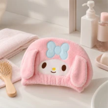 MINISO Sanrio My Melody 毛絨洗髮帽，超吸水毛巾包裹，返校日常洗浴必需品，舒適女性洗浴配件 - 淺粉色 - 查看 3