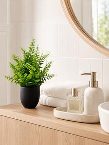 Artificial Mini Potted Green Plant With Faux Leaves And Black Pot; Maintenance-Free No Watering Required, Suitable As Small Decorative Ornament For Indoor Home Environment, Including Desk, Storage Shelf, Kitchen And Bedroom - Multicolor - View 11