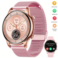 1.53" Round HD Display, Women's Smart Watch With Wireless Calling, Remote Camera, Music Player, Multi-Sport Modes Fitness Tracker, Men's Smart Watch With Stopwatch, Notification, USB Charging - Multicolor - View 3