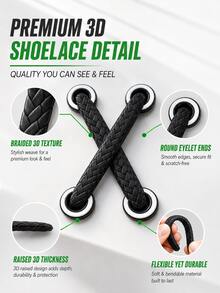 Universal 3D Shoelace Style Car Sticker, Scratch Cover Decorative Decal, Self-Adhesive Modified Body Graphic Accessory For Automobile, Motorcycle And Electric Scooter Exterior Refit - A - View 5