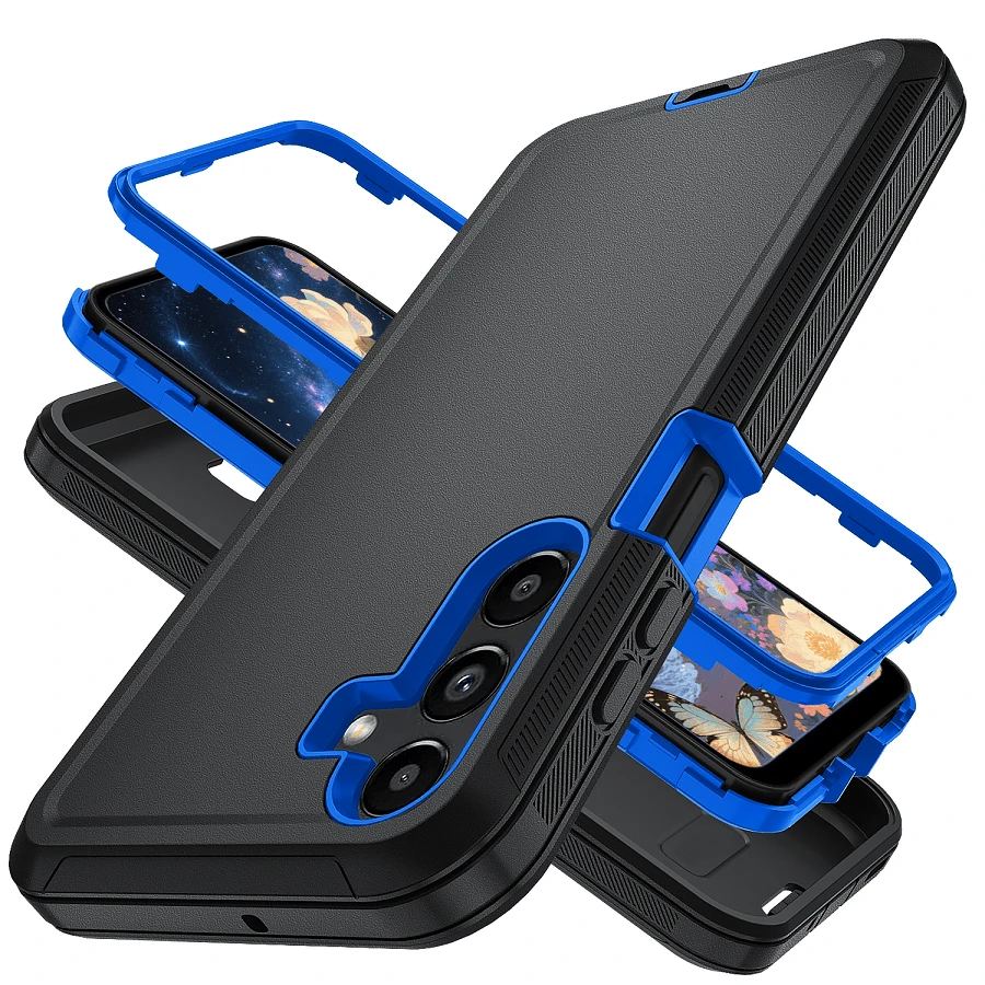 Durable Shockproof Protective Case For Series Phones - Black/Blue, Heavy-Duty Dual-Layer Shock-Absorbing Protective Shell, With Port Dust-Proof And Scratch-Resistant, Compatible With IPhone Series, Unisex, Everyday Use
