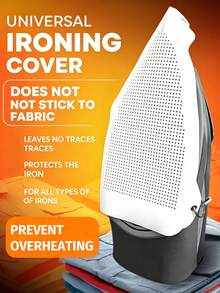 Heat-Resistant Iron Protective Cover - Durable Non-Slip Cover, Quick Installation Design, Suitable For Home Accessories, Travel Essentials, University/School Storage, Home Ironing Board Protection, Compatible With Most Fabrics And Cleaning Tools - Multicolor - View 1