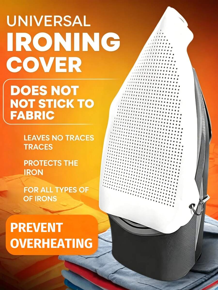 Heat-Resistant Iron Protective Cover - Durable Non-Slip Cover, Quick Installation Design, Suitable For Home Accessories, Travel Essentials, University/School Storage, Home Ironing Board Protection, Compatible With Most Fabrics And Cleaning Tools - Multicolor - View 1