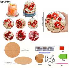 Juego de posavasos de pintura de diamantes 5D DIY, para principiantes, manualidades de pintura y suministros de costura para adultos, adecuado para decoración del hogar, accesorios de boda y recuerdos de fiesta, decoración de Acción de Gracias, Halloween y regalos de Navidad - Posavasos con diamantes de imitación - Ver 2