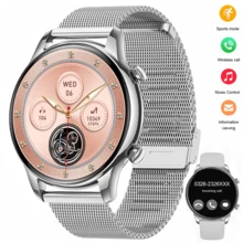 1.53" Round HD Display, Women's Smart Watch With Wireless Calling, Remote Camera, Music Player, Multi-Sport Modes Fitness Tracker, Men's Smart Watch With Stopwatch, Notification, USB Charging - Multicolor - View 2