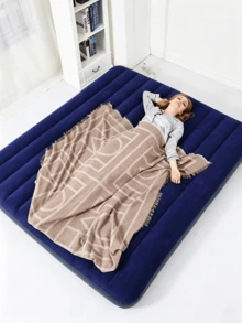 1pc Multi-Size Household Inflatable Mat, Flocked Wear-Resistant And Moisture-Proof Nap Bed, Portable For Outdoor Camping, Foldable Thickened Inflatable Mattress. - Royal Blue - View 5
