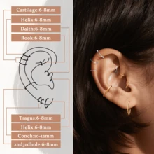 Unisex Hypoallergenic Nose Ring Set: Exquisite 8-Piece Set, Includes 18G Gold/Silver 316L Stainless Steel Nose Rings And Hinged Septum Rings; Suitable For Various Body Piercing Jewelry, Sizes Range From 6 To 12mm, Ideal Holiday Gift. - Gold + Silver - View 3