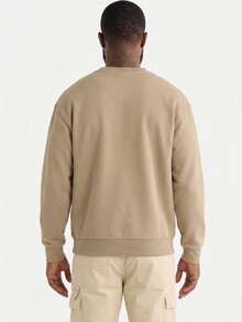 Men's Comfortable And Warm Printed Crew Neck Sweatshirt With Brazil World Cup Design - Beige - View 3