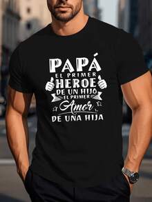 El mensaje en la prenda expresa el orgullo y el amor de un padre que es visto como el primer héroe de su hijo y el primer amor de su hija simbolizando la fuerza la ternura y el vínculo etern - Negro - Ver 1