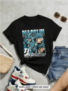 Summer casual soft cotton printed crew neck short-sleeve top with retro European street Y2K style. - Noir - Voir 5
