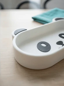 1Pc Cute Panda Jewelry Tray, Store Keys, Glasses & Jewelry, Desktop Storage, Decorative Vanity Ornament, For Entryway, Desk & Bathroom, Adorable Panda‑Face Design, Dual‑Purpose Vanity Storage Plate, Ideal Gift For Panda Lovers - View 3