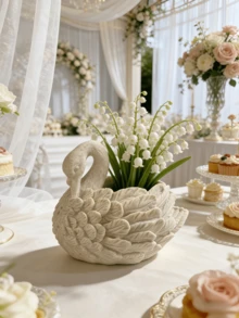 Jarrón de Cisne Americano Vintage, Adecuado para Arreglos Florales, Decoración de Estilo Francés, Aplicable para Sala de Estar, Hotel, Restaurante, Banquete y Boda, Decoración de Jardín/Piscina Interior/Exterior, Regalo Perfecto (Sin Energía Requerida) - Múltiples modelos 2 - Ver 8