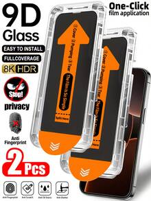 CASECOPS 2片裝隱私鋼化玻璃螢幕保護貼附自動對位安裝套件 - 相容於 17 Pro Max/17 Pro/17 Air/17/17e, 16 Plus/16 Pro Max/16 Pro/16e/16, 15 Plus/15 Pro Max/15 Pro/15, 14 Pro Max/14/14 Plus/14 Pro, 13/13 Pro/13 Pro Max, 12/11/X 系列及更多。採用高品質 9H 硬度隱私鋼化玻璃製成，超快速安裝，防塵設計，為您的手機螢幕提供全面保護 - 防窺2片 - 查看 26